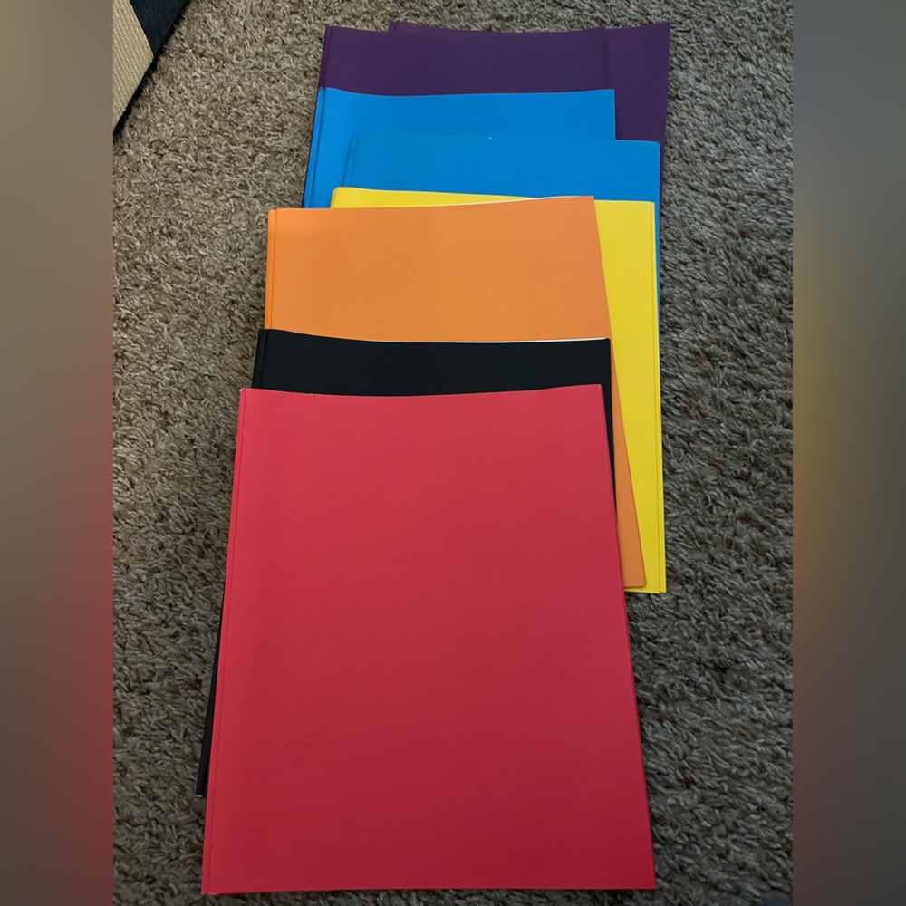 School supplies folders